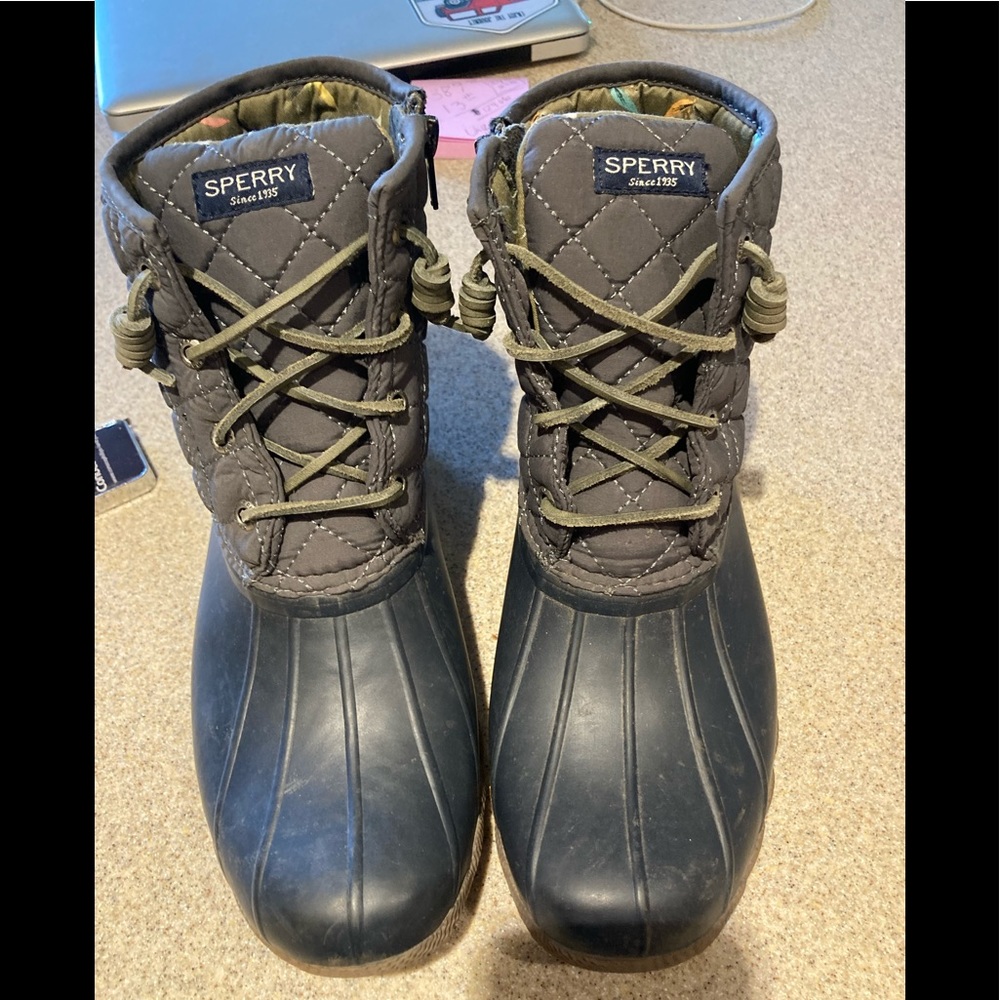 SPERRY insulated rain boots grey size 8
